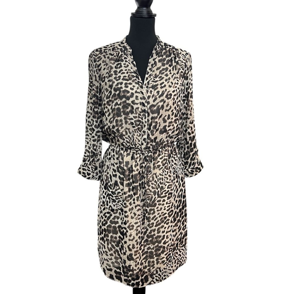 Vince Camuto Sporty-Structured Drawstring Animal Print Dress Womens Size 6